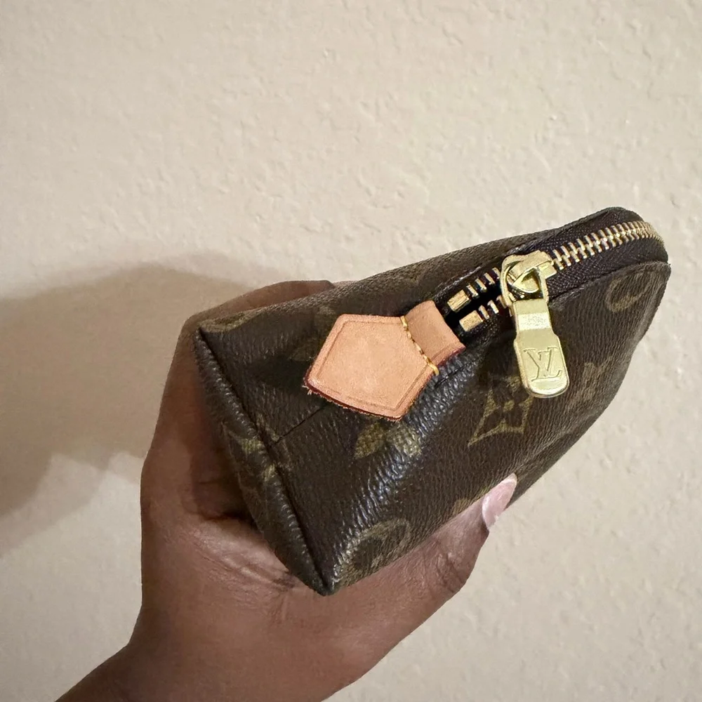 Louis Vuitton Monogram Canvas Cosmetic Pouch in Brown and Gold
